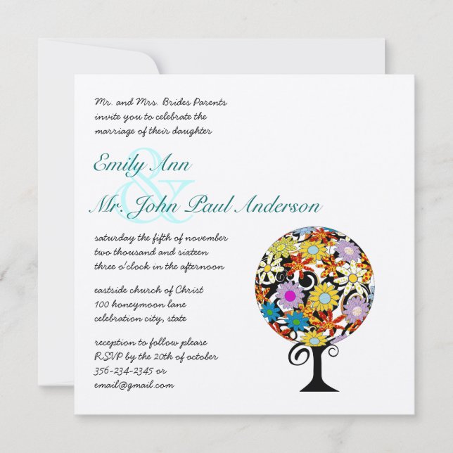 Magical Forest Circle of Love Wedding Invitations (Front)