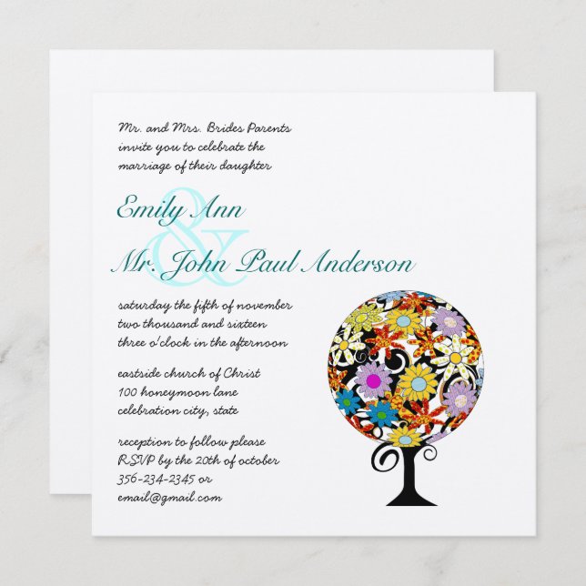 Magical Forest Circle of Love Wedding Invitations (Front/Back)
