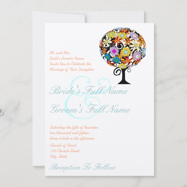 Magical Forest Circle of Love Wedding Invitations (Front)