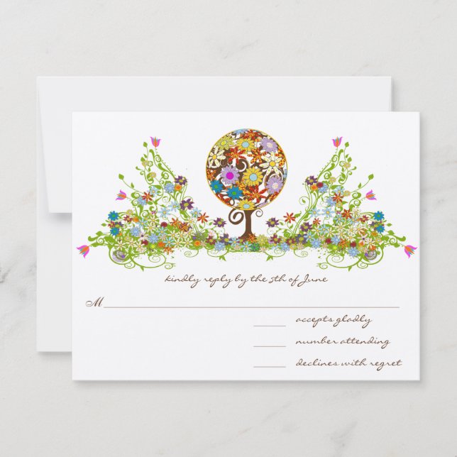 Magical Forest Circle of Love Wedding Invitations (Front)
