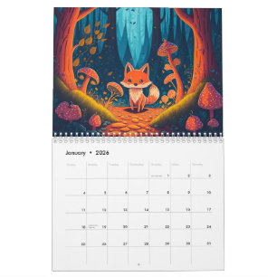 Magical Forest Creatures Fantasy 2025 Calendar
