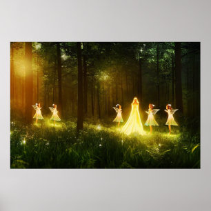 Magical Forest   Elf & Fairies   Fantasy Nature Poster