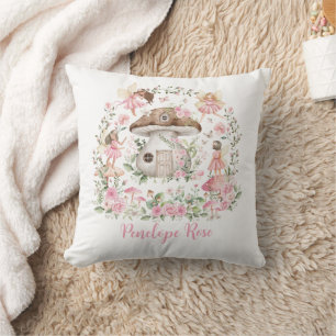 Magical Forest Fairy Themed Floral Garden Nursery Cushion