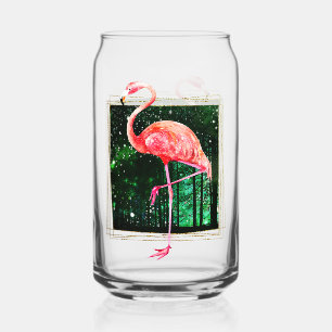 Magical Forest Flamingo Can Glass
