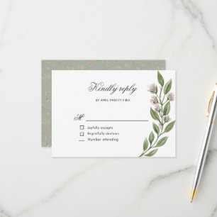 Magical Forest Floral RSVP Card