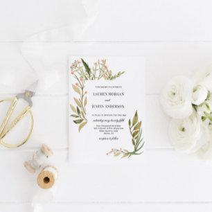 Magical Forest Floral Wedding Invitation