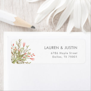 Magical Forest Floral Wedding Return Address Label