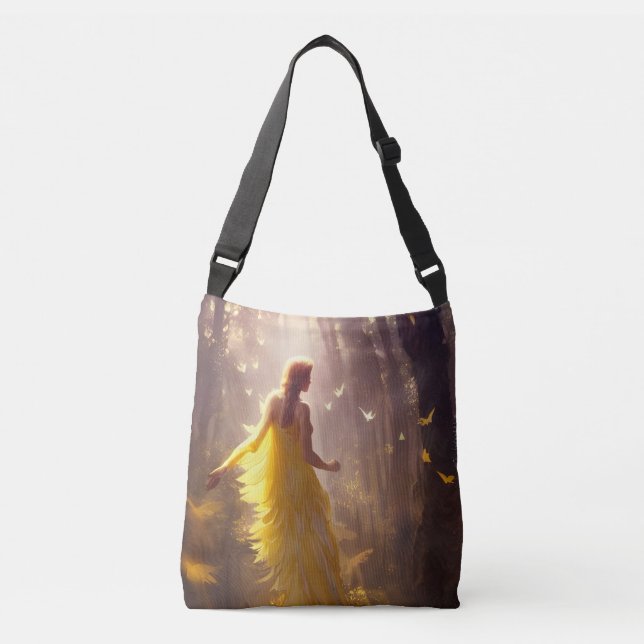 Magical Forest Friends Digital Art Crossbody Bag (Front)
