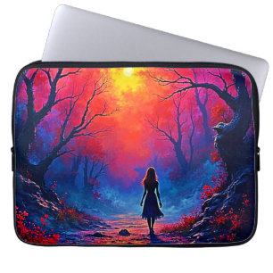 Magical Forest Girl's Solitude Design Laptop Sleeve