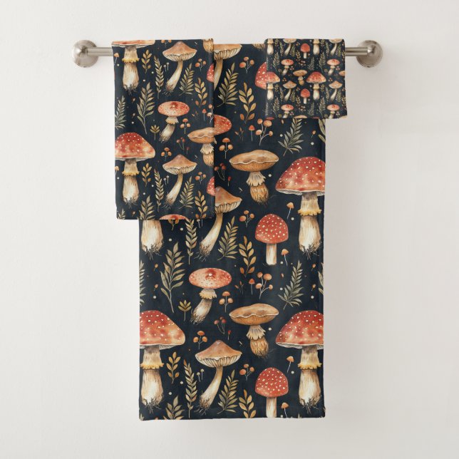 Magical Forest Mushroom Bath Towel Set (Insitu)