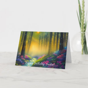 Magical Forest Path Digital Art Birthday Card