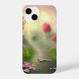 Magical Forest Path with Glowing Sunset iPhone 14 Case