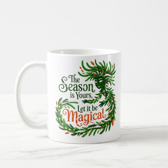 Magical Forest Queen Cozy Christmas Drinkware gift Coffee Mug (Left)