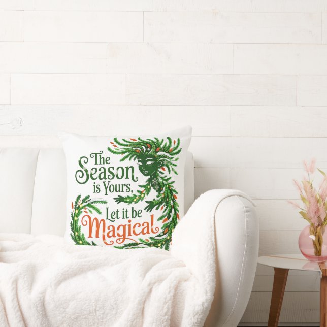 Magical Forest Queen Winter Spirit Christmas Cushion (Couch)