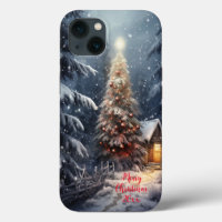 Magical Forest Snow Winter Merry Christmas Tree