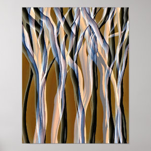 Magical Forest Trees Nature Abstract Original Art Poster