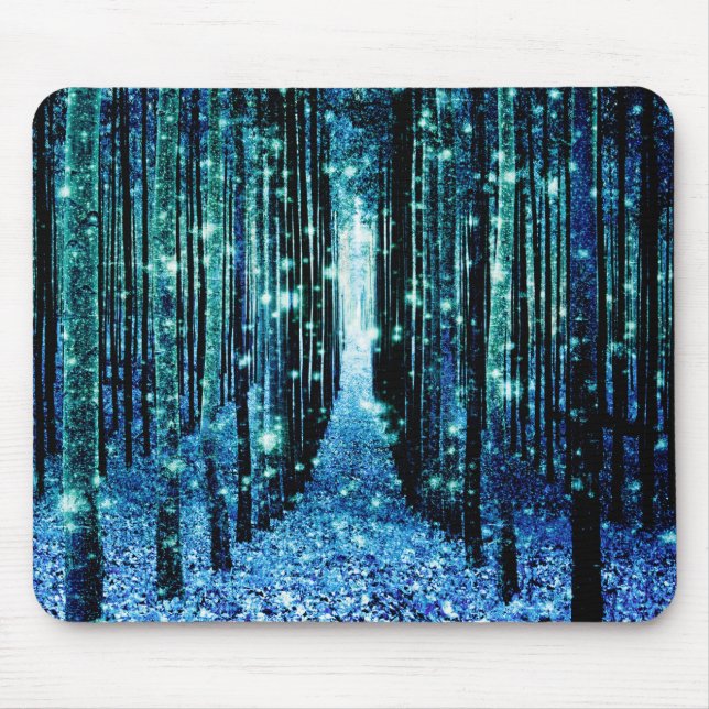 Magical Forest Turquoise Teal Mouse Mat (Front)