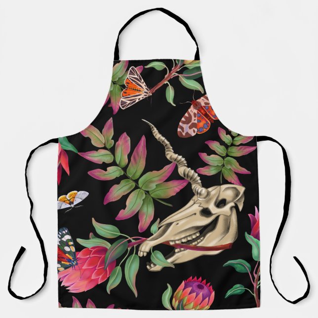 Magical Forest Unicorn Dark Pattern. Apron (Front)