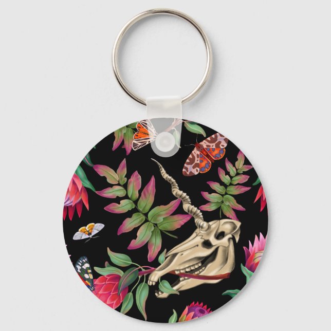 Magical Forest Unicorn Dark Pattern. Key Ring (Front)