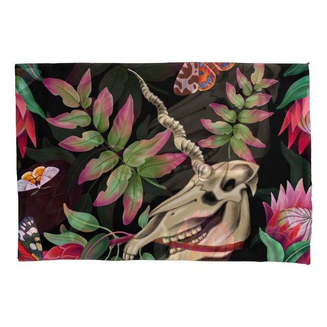 Magical Forest Unicorn Dark Pattern. Pillowcase (Front)