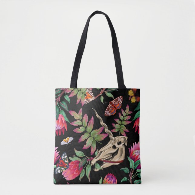 Magical Forest Unicorn Dark Pattern. Tote Bag (Front)