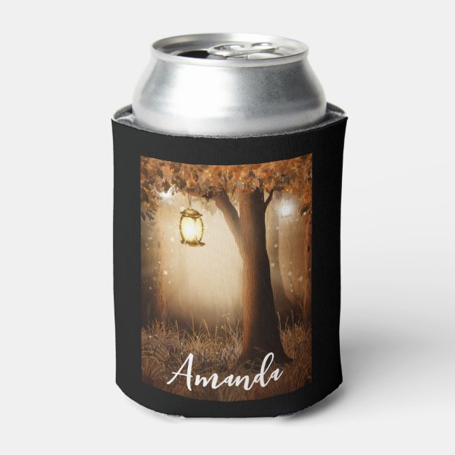 Magical Forest with Fairy Lights Can Cooler (Can Front)