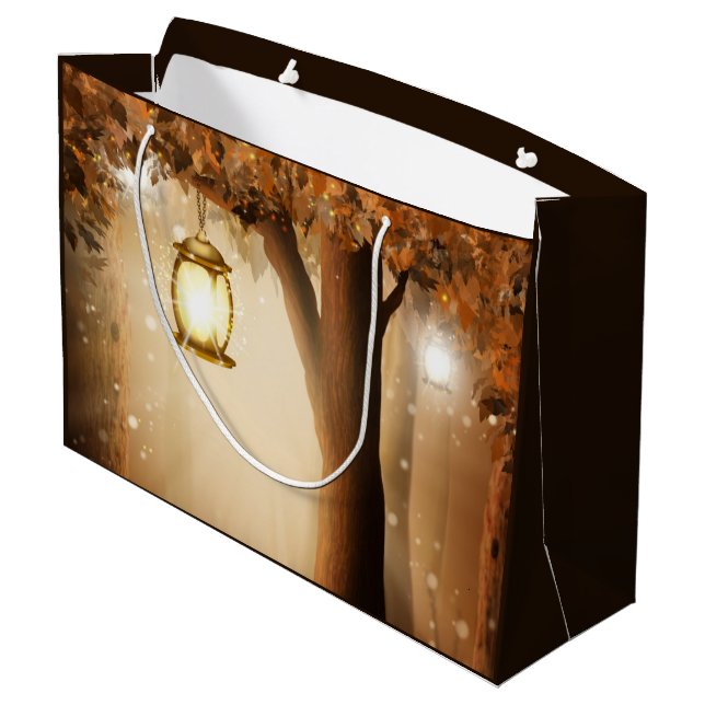 Magical Forest with Fairy Lights Large Gift Bag (Back Angled)