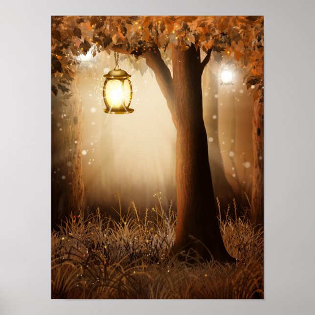 Magical Forest with Fairy Lights Poster (Front)