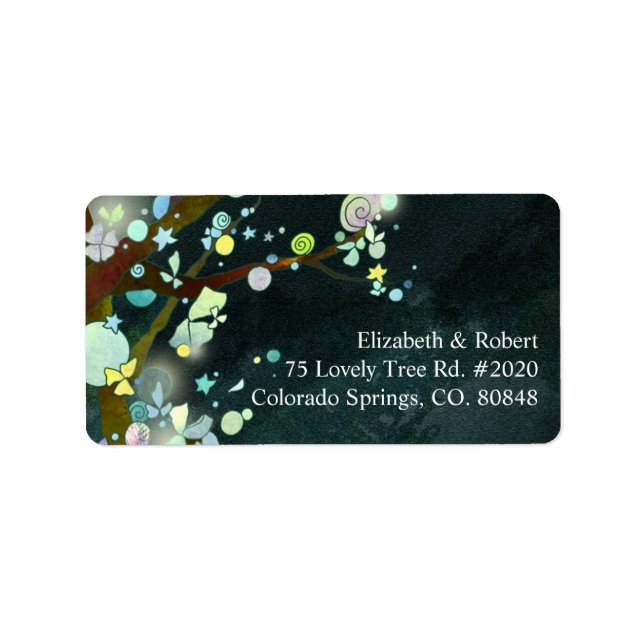 Magical Forest Woodland Wedding Address Label (Front)