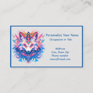 Magical Fox Fantasy Animal Colourful Anime Business Card