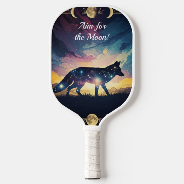 Magical Fox Pickleball Paddle - Aim for the Moon (Front)