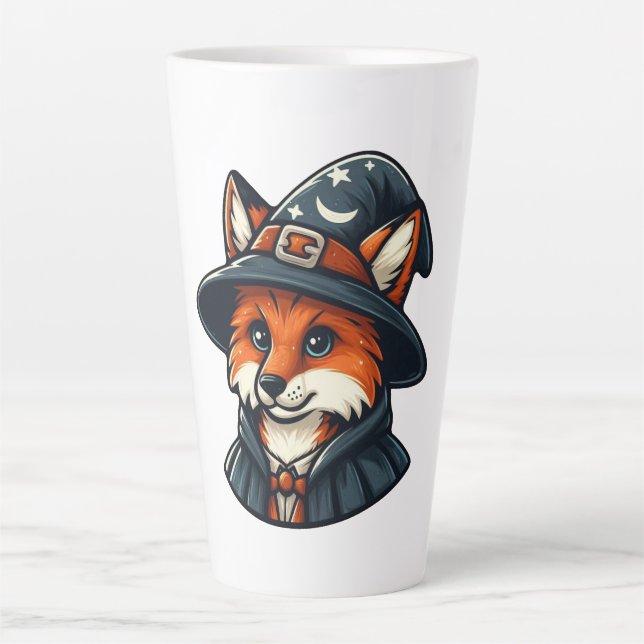 Magical Fox - Wizard Fantasy Latte Mug (Front)