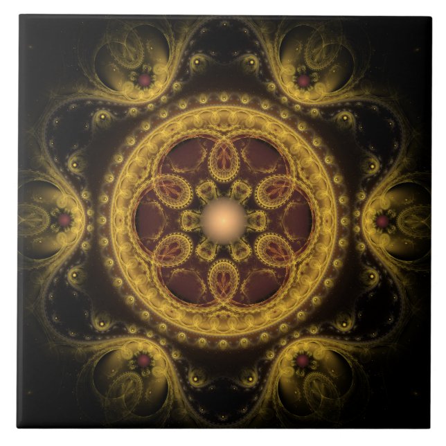 Magical fractal fairy pattern mandala tile (Front)