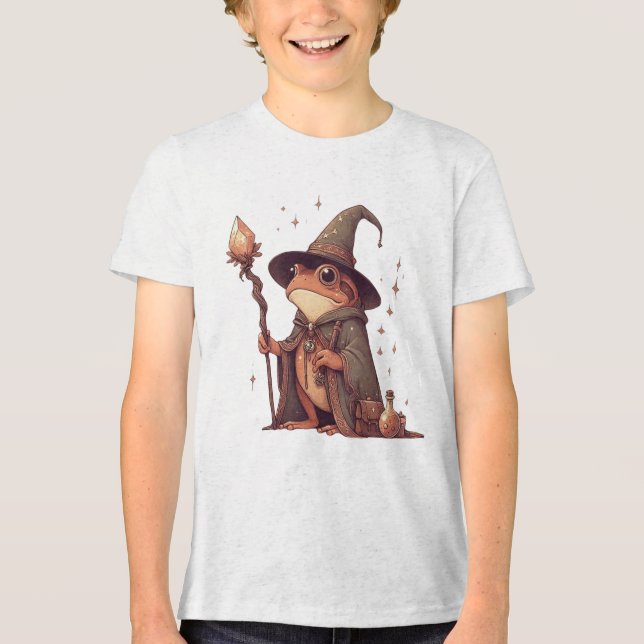 Magical Frog Wizard Tri-Blend Shirt (Front)