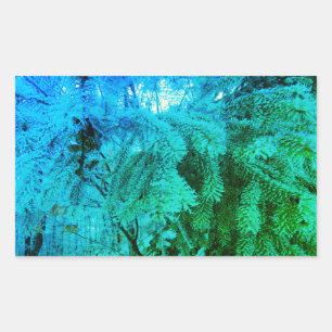 Magical Frozen Fir Tree Twigs in a Winter Forest Rectangular Sticker