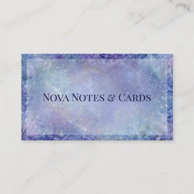 Magical Frozen Galaxy Winter Frost Business Card (Front)