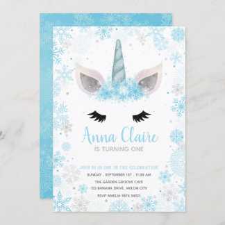 Magical Frozen Unicorn | Girl Birthday Invitation
