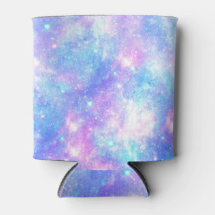 Magical Galaxy: Pink Blue Star Print Can Cooler
