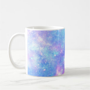 Magical Galaxy: Pink Blue Star Print Coffee Mug