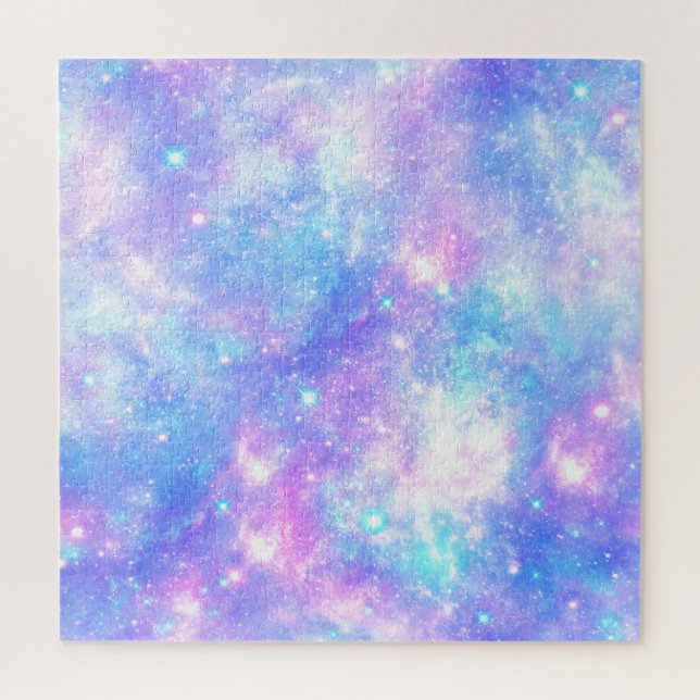 Magical Galaxy: Pink Blue Star Print Jigsaw Puzzle (Vertical)