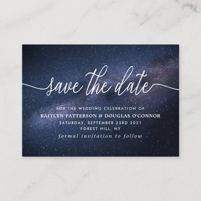 Magical Galaxy Save The Date Enclosure Card (Front)