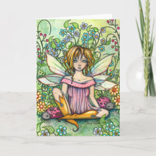 Magical Garden Cute Fairy Card by Molly Harrison
