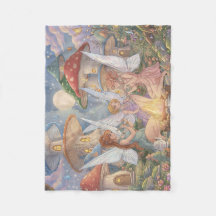 Magical Garden Fairies Picnicking Soft Throw Blank