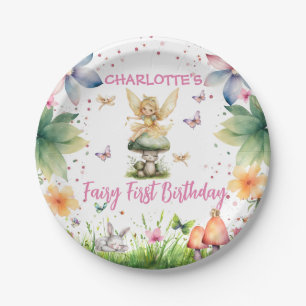 Magical Garden Fairy 1st Birthday Paper Plate