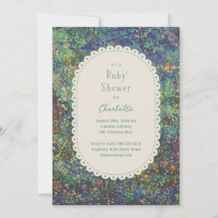 Magical Garden Hand Painted Baby Shower Invitation