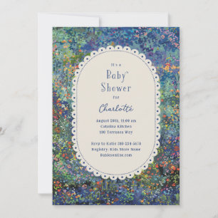 Magical Garden Hand Painted Baby Shower Invitation