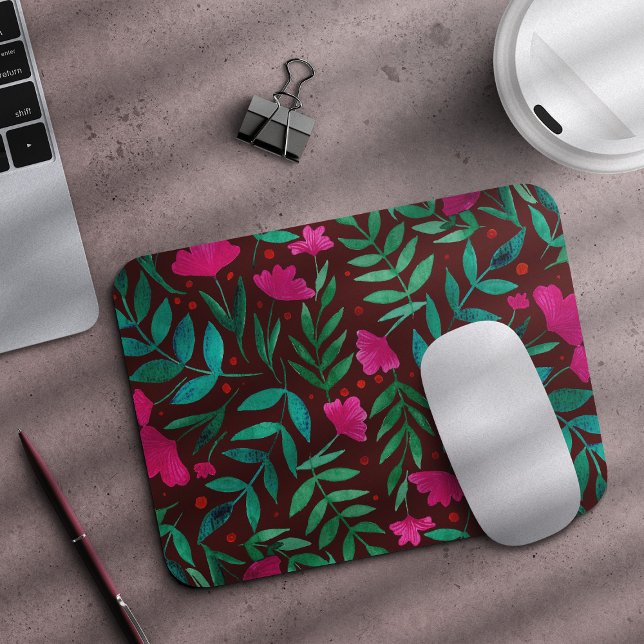 Magical garden magenta and green mouse mat (Creator Uploaded)