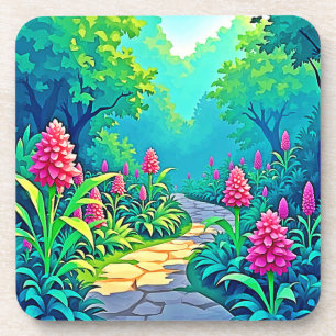 Magical Garden Path Design Coaster