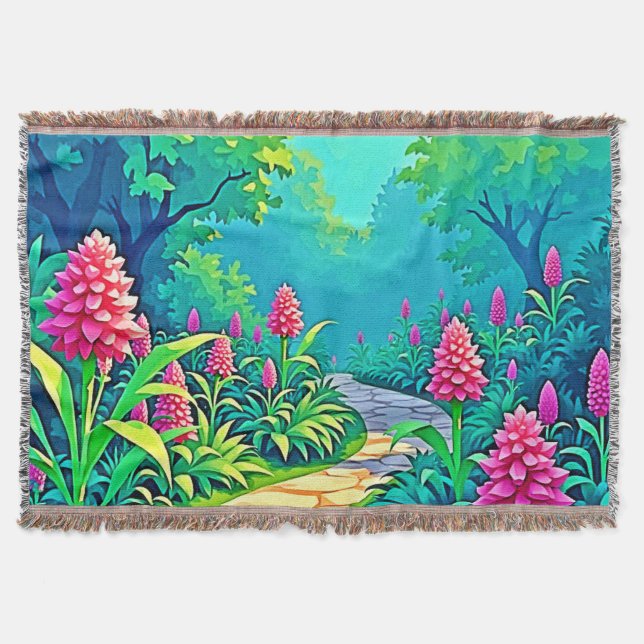 Magical Garden Path Design Throw Blanket (Front)