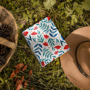 Magical garden - red and turquoise planner